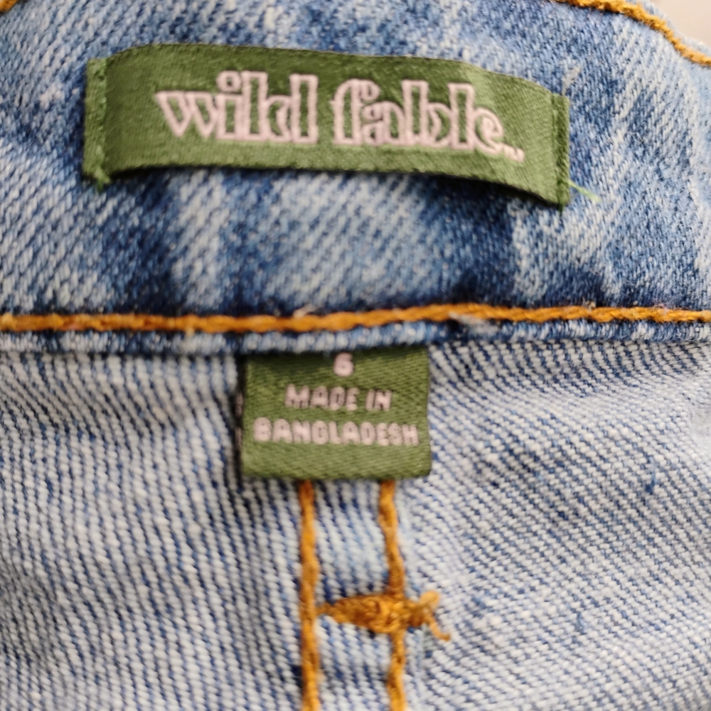 Wild Fable Distressed Denim Straight Leg Jeans Sz 6 - Picture 8 of 15